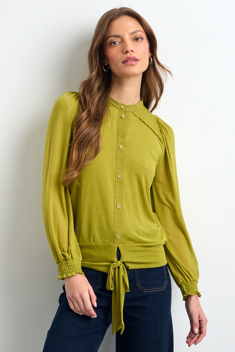 BLUSAS MANGA LARGA VERDE MUJER IO - 2