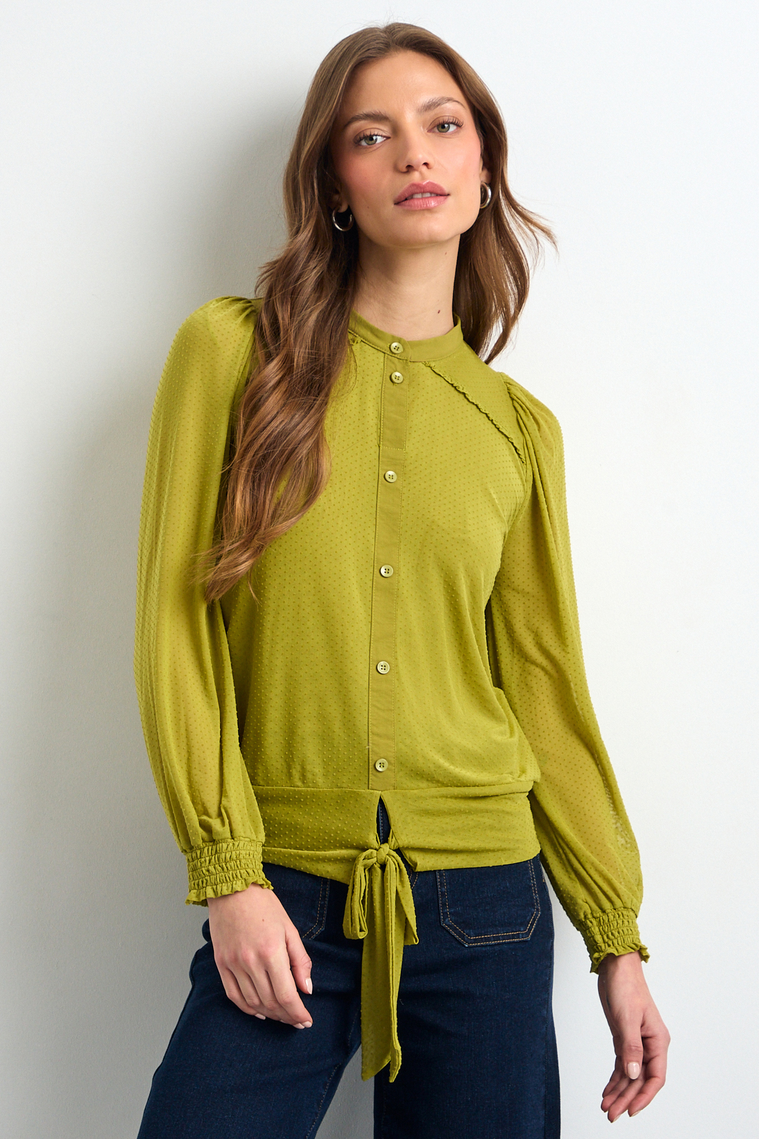 BLUSAS MANGA LARGA VERDE MUJER IO - 2