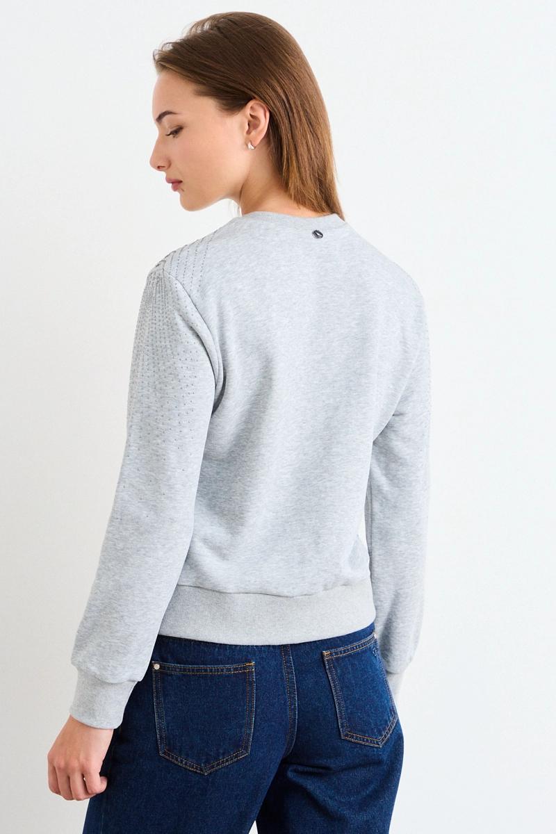 POLERON LISO GRIS MUJER IO - 3