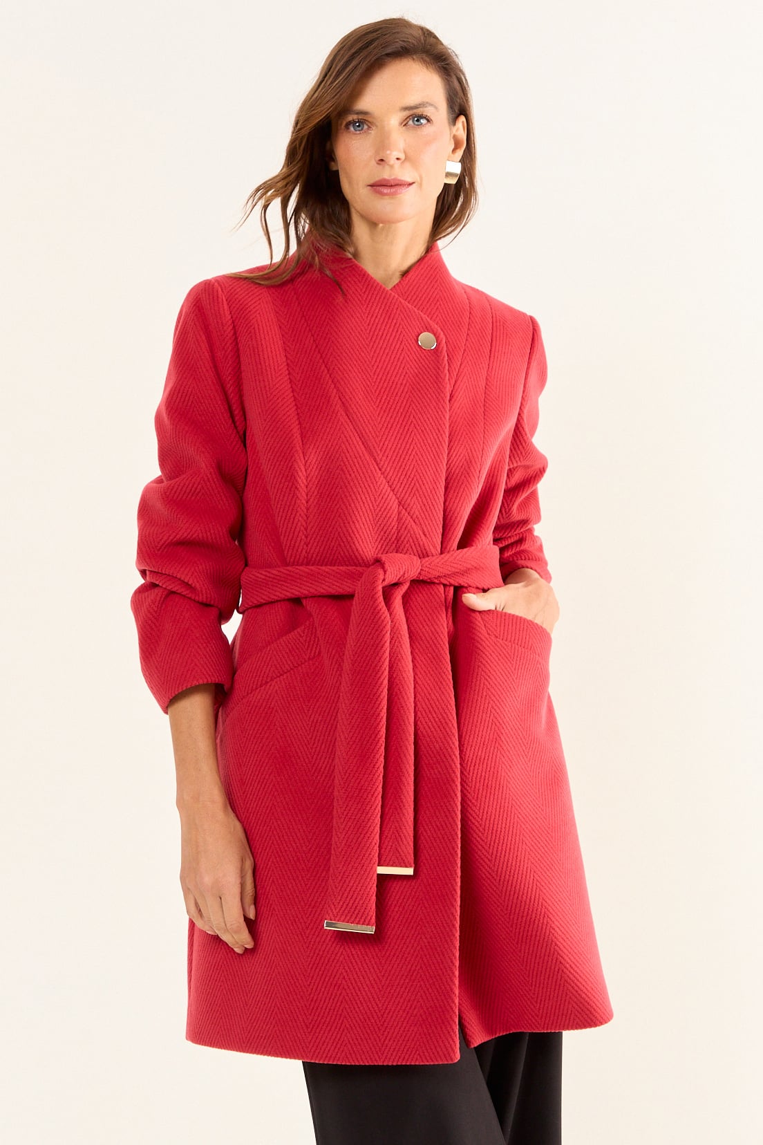 CHAQUETON CRUZADO ROJO MUJER MAGRIFFE - 2