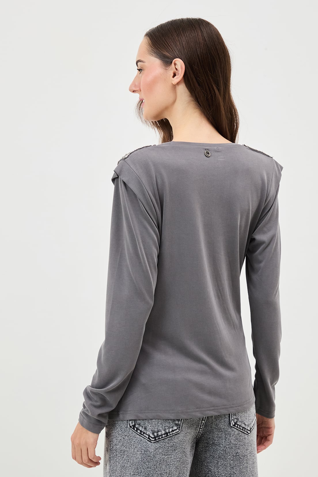 POLERA LISA GRIS MUJER IO - 3