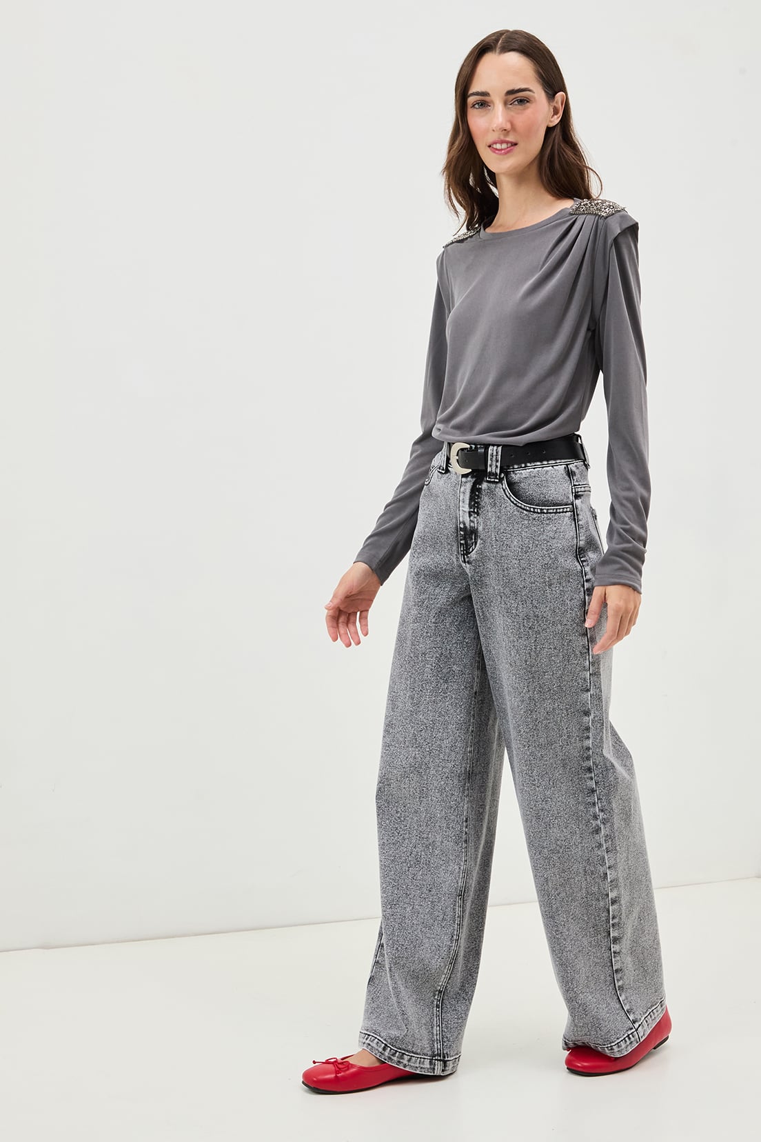 POLERA LISA GRIS MUJER IO - 4