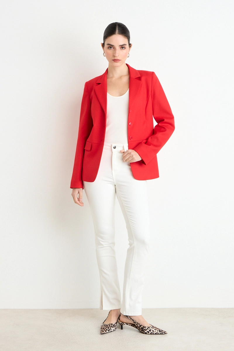 BLAZER LISO ROJO MUJER ASH - 4
