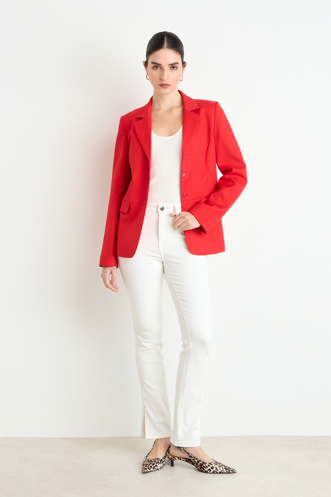 BLAZER LISO ROJO MUJER ASH - 4
