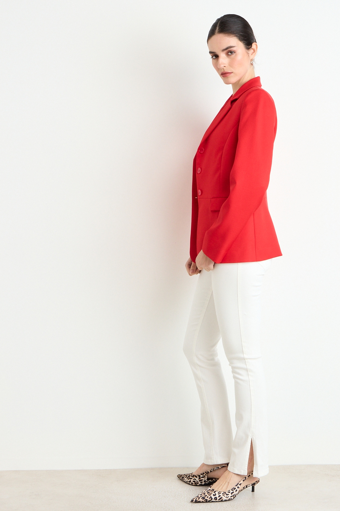 BLAZER LISO ROJO MUJER ASH - 5