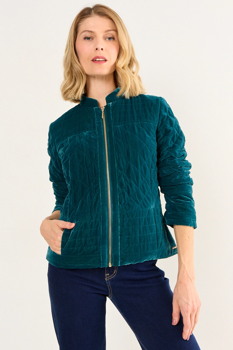 PARKA CORTA VERDE OLIVA MUJER MAGRIFFE - 1