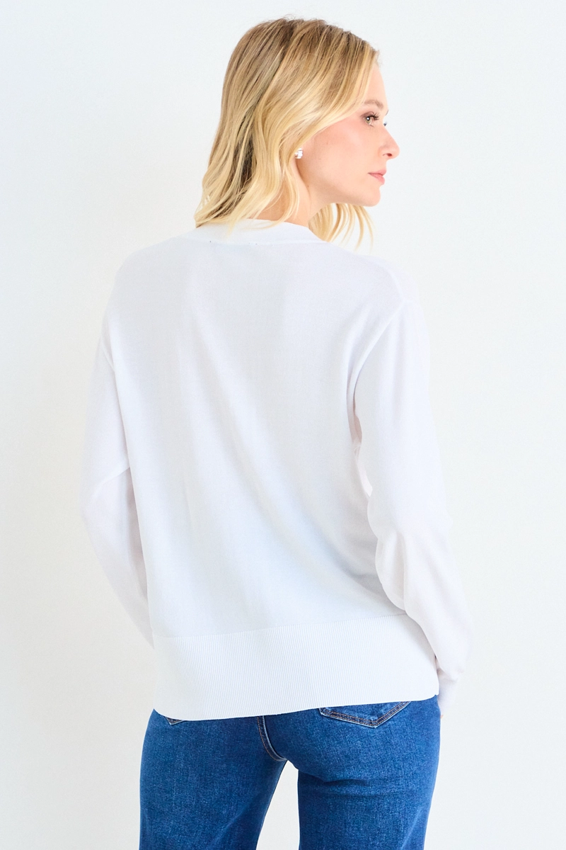 CARDIGAN CON APLICACIONES METALICAS CRUDO MUJER ASH - 3