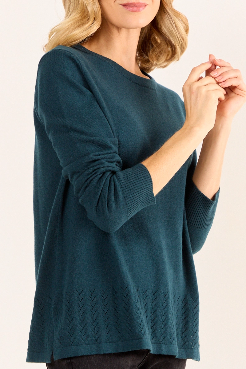 TEJIDO LANA MERINO AZUL PETROLEO MUJER MAGRIFFE - 2
