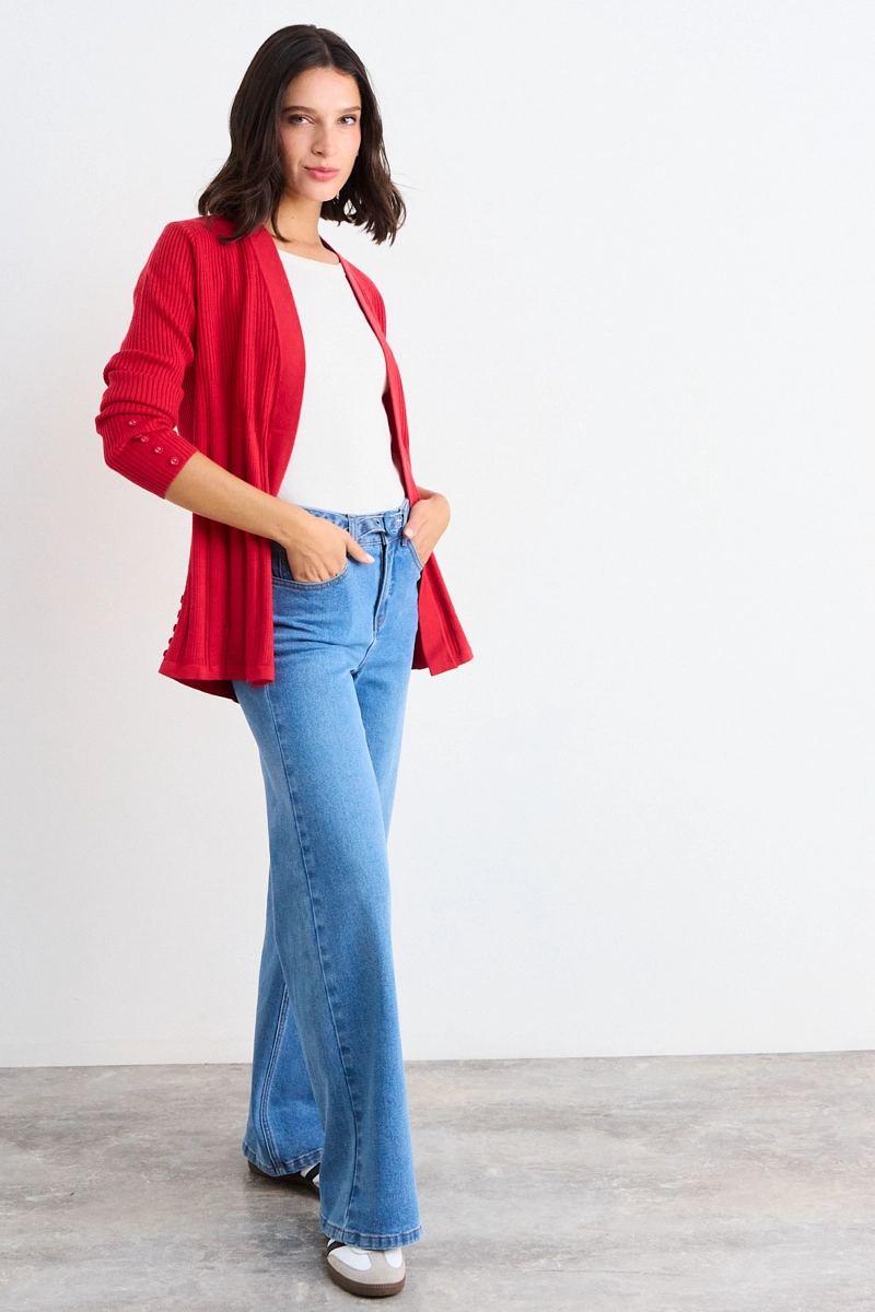 CHALECO LISO ROJO MUJER IO - 5