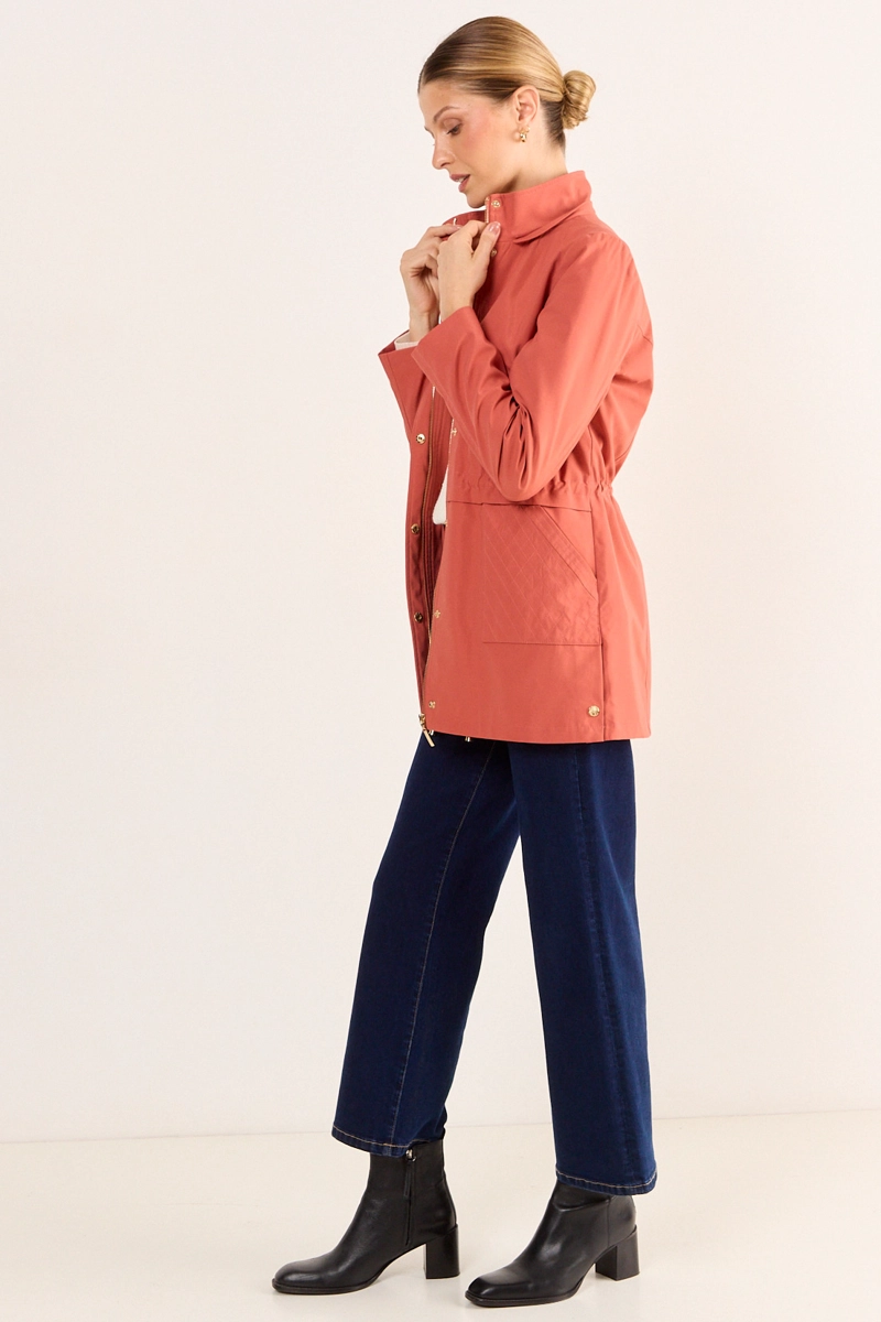 TRENCH SPORT CON GORRO TERRACOTA MUJER MAGRIFFE - 5