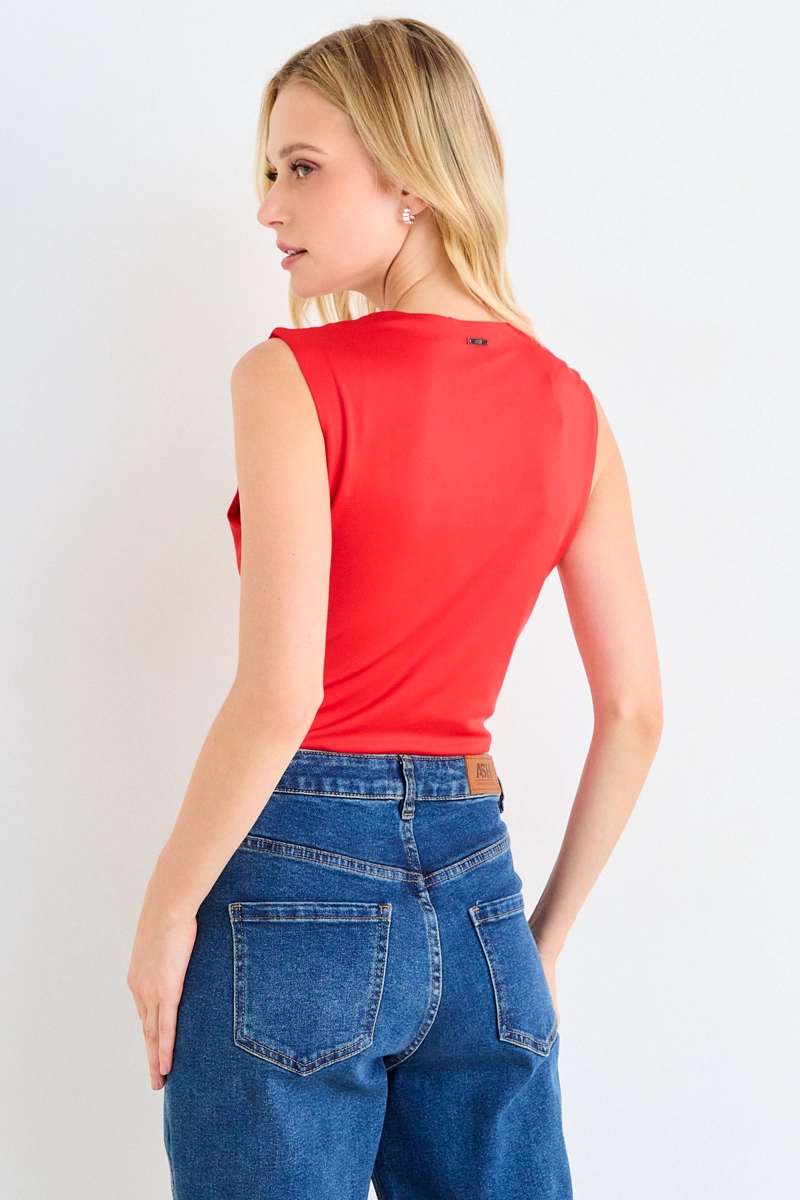 BODY LISO ESCOTE CUADRADO ROJO MUJER ASH - 3