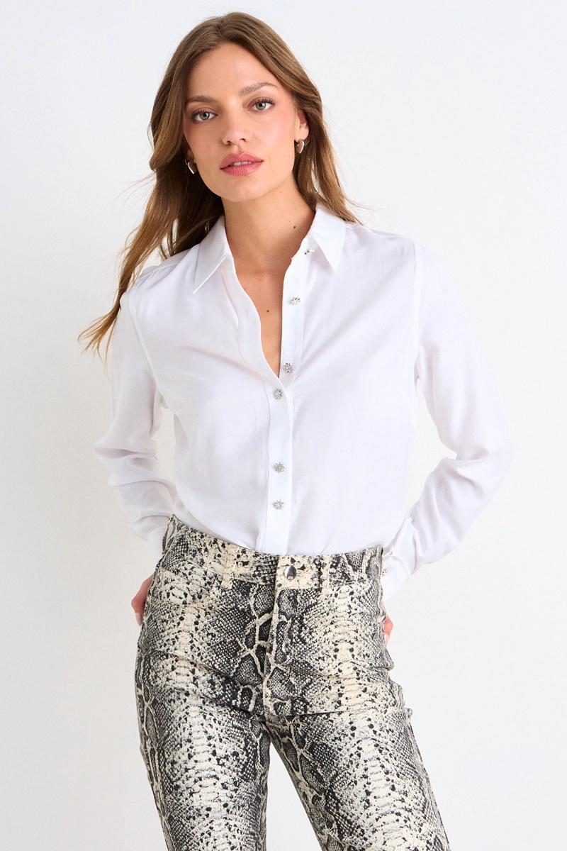 BLUSA CAMISERA MANGA LARGA CRUDO MUJER ASH - 1