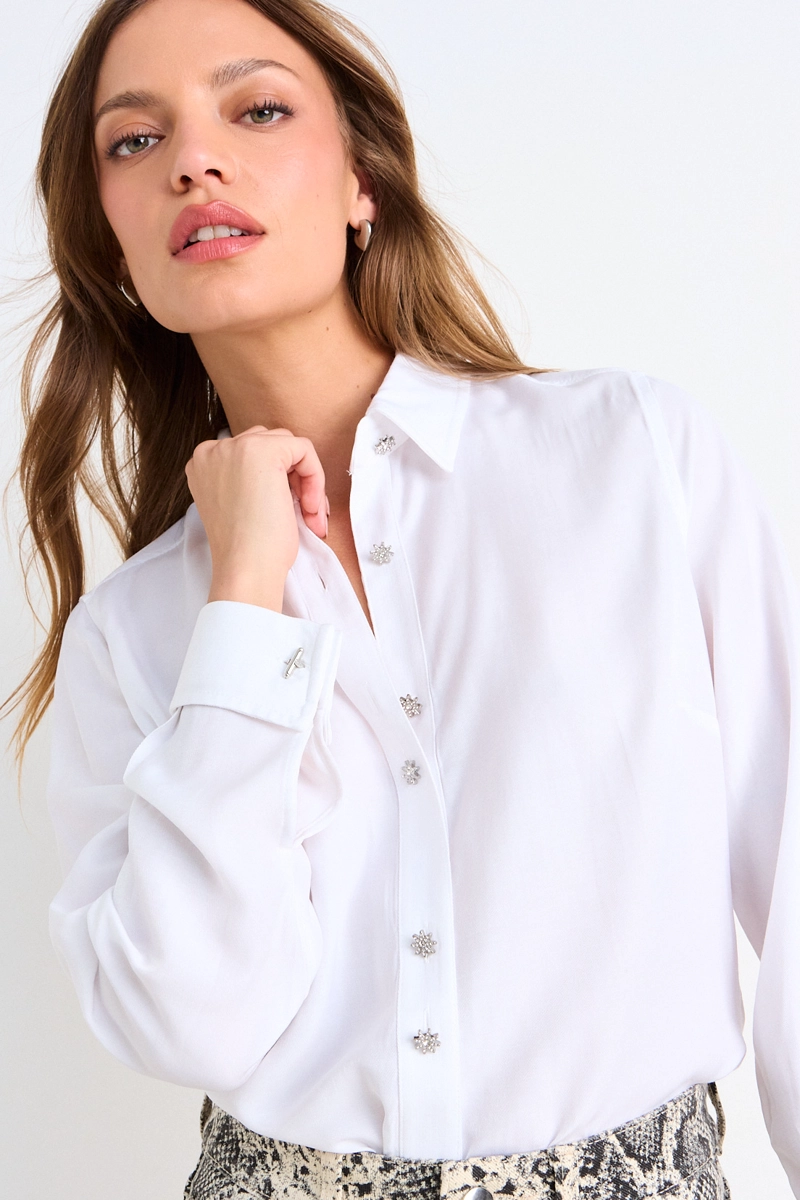BLUSA CAMISERA MANGA LARGA CRUDO MUJER ASH - 2