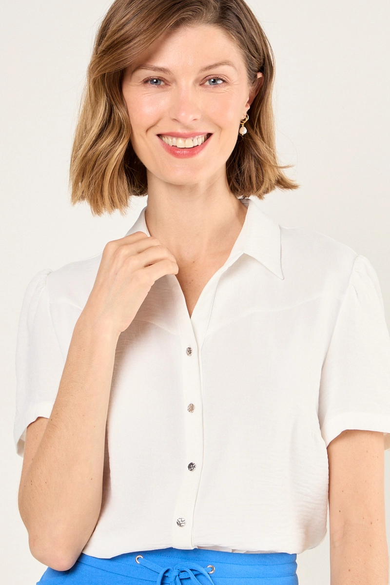 BLUSA LISA CRUDO MUJER MAGRIFFE - 1