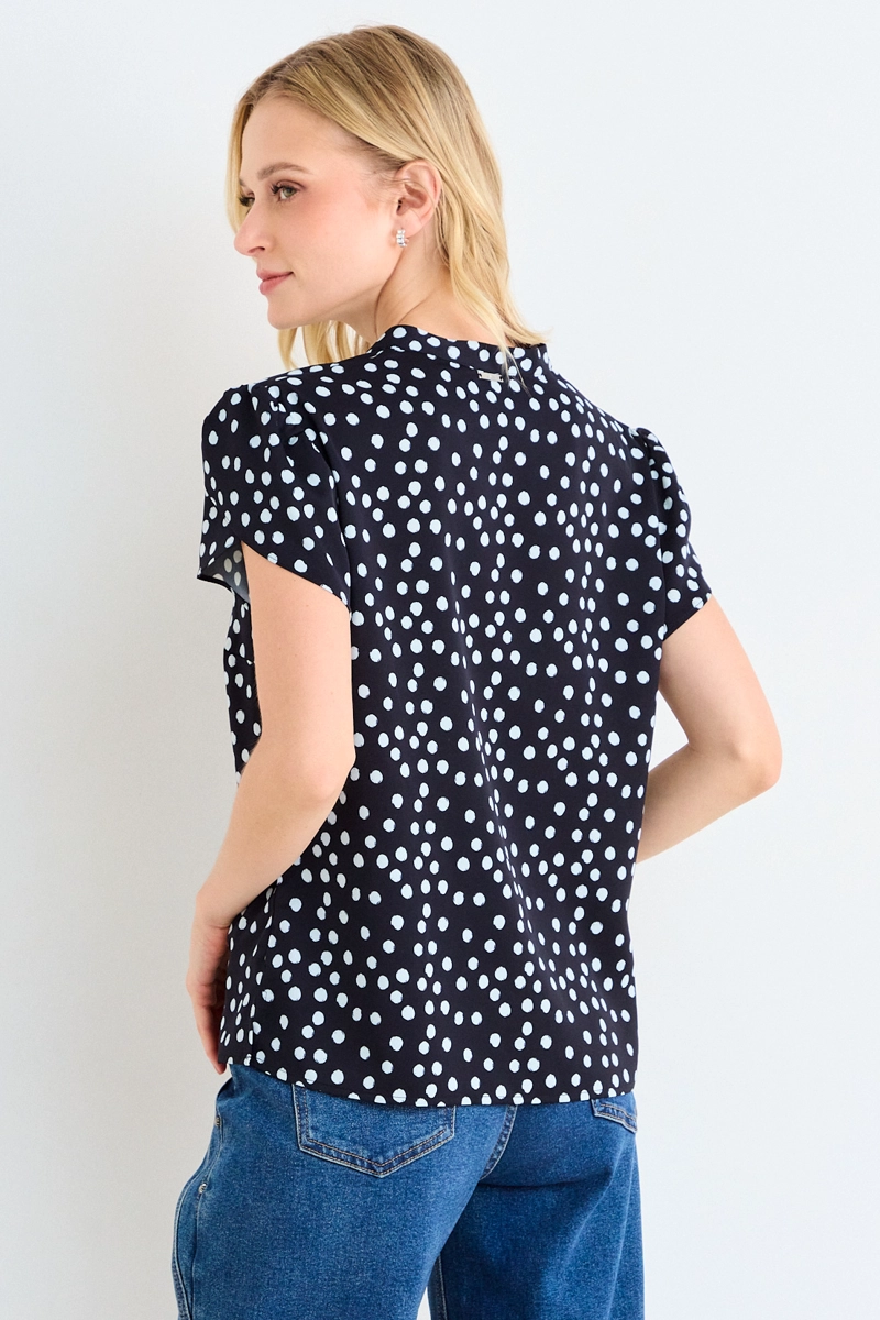 BLUSA MANGA CORTA PRINT NEGRO MUJER ASH - 3