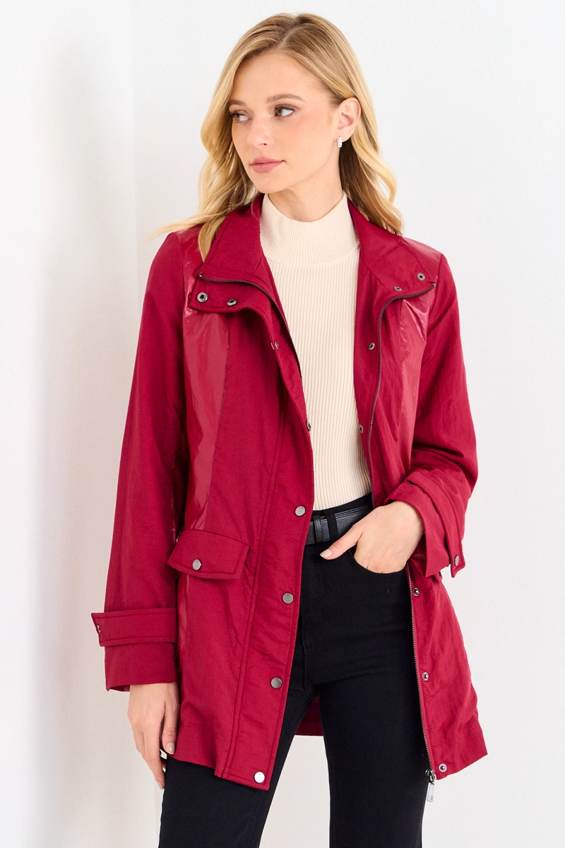 IMPERMEABLE CUELLO ALTO ROJO MUJER ASH - 1