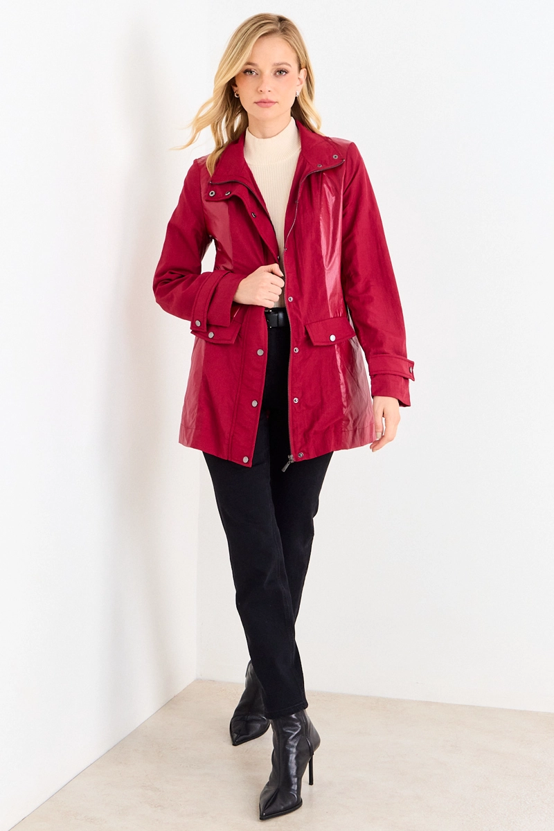 IMPERMEABLE CUELLO ALTO ROJO MUJER ASH - 4