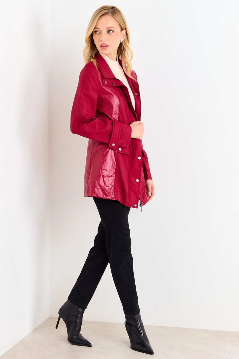 IMPERMEABLE CUELLO ALTO ROJO MUJER ASH - 5