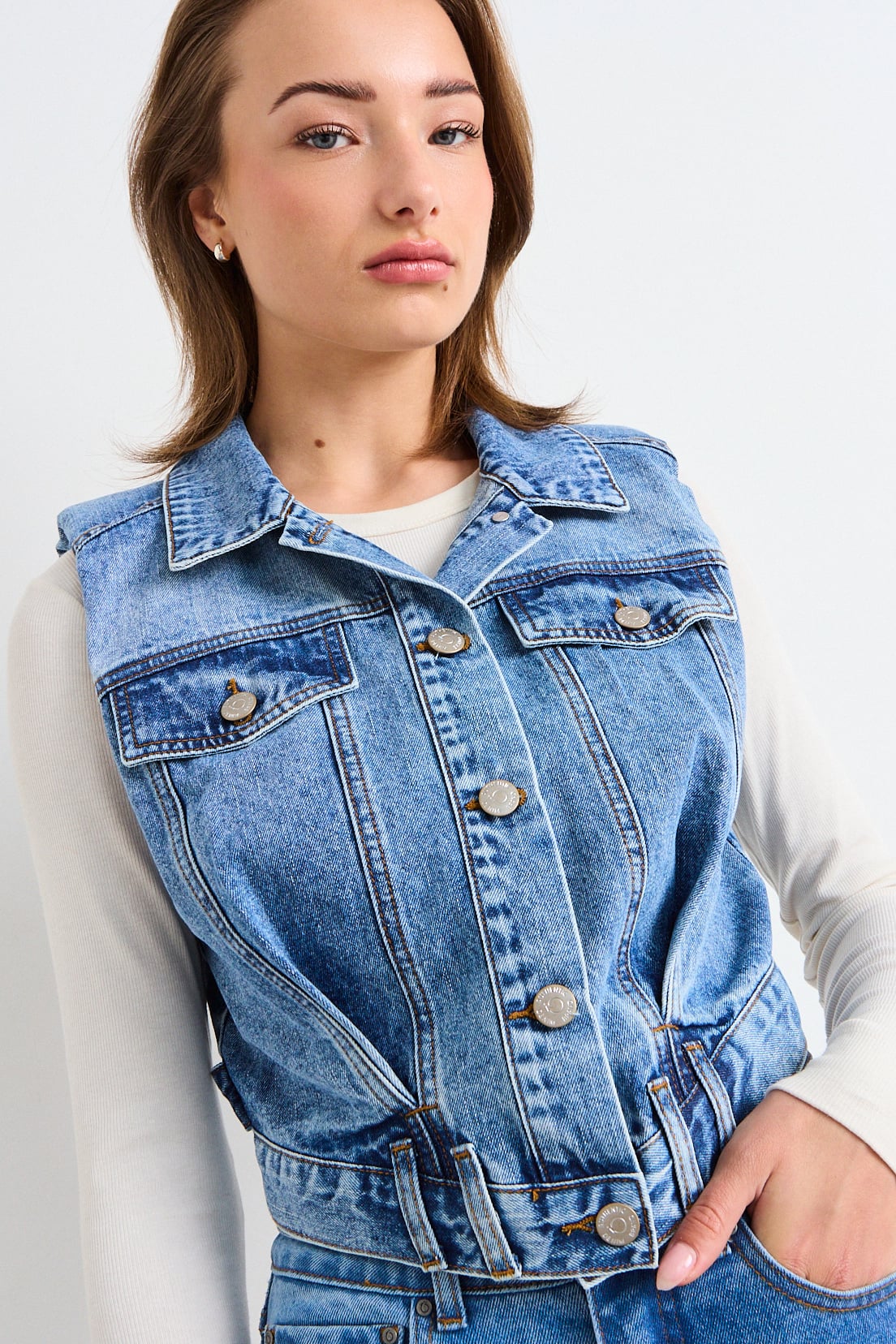 CHAQUETA MEZCLILLA AZUL MUJER IO - 2