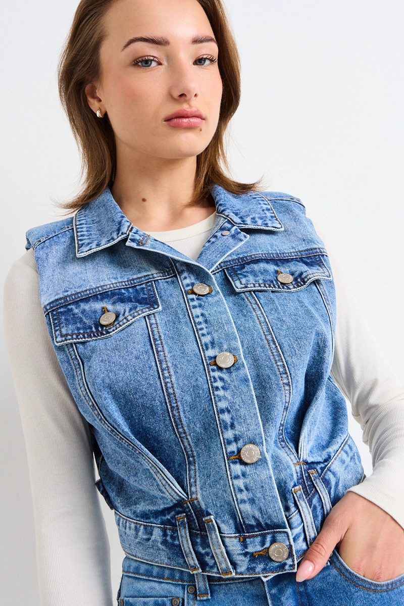 CHAQUETA MEZCLILLA AZUL MUJER IO - 2