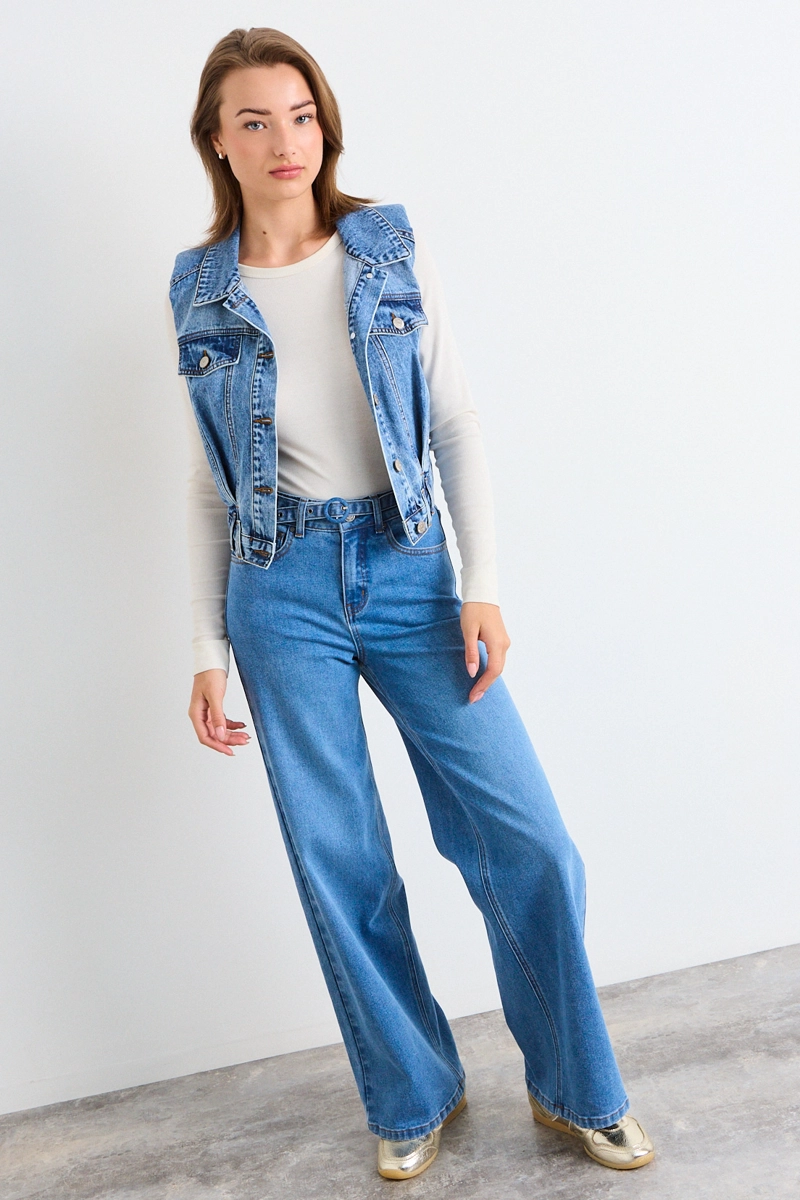 CHAQUETA MEZCLILLA AZUL MUJER IO - 4