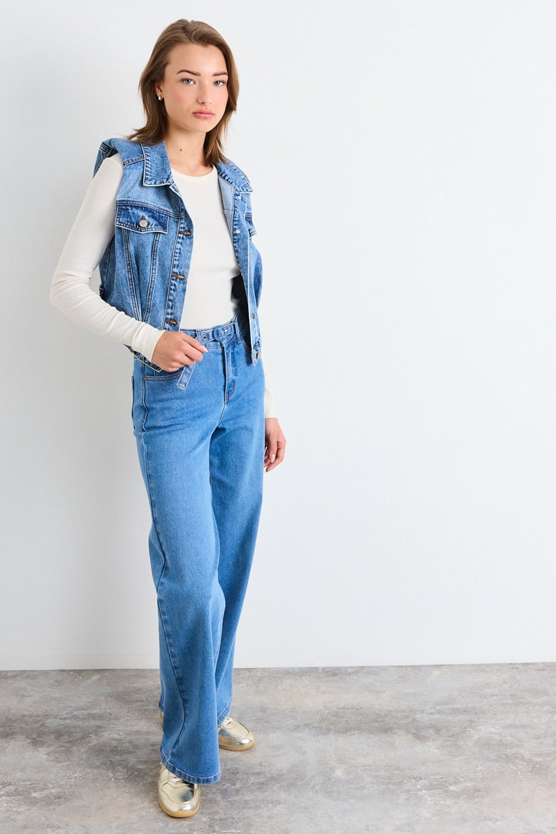 CHAQUETA MEZCLILLA AZUL MUJER IO - 5
