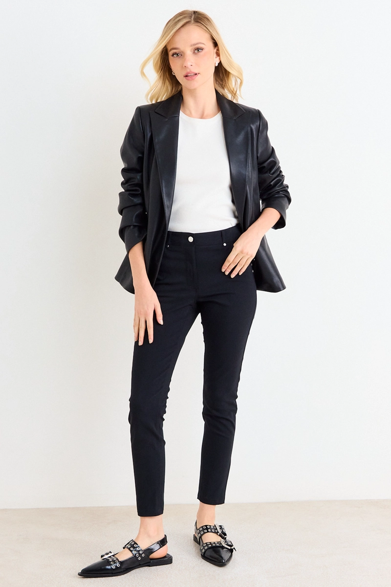 PANTALON LISO NEGRO MUJER ASH - 1