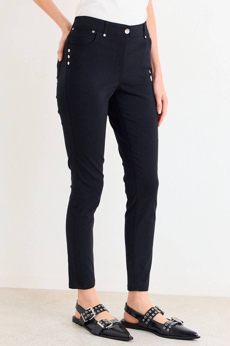 PANTALON LISO NEGRO MUJER ASH - 2
