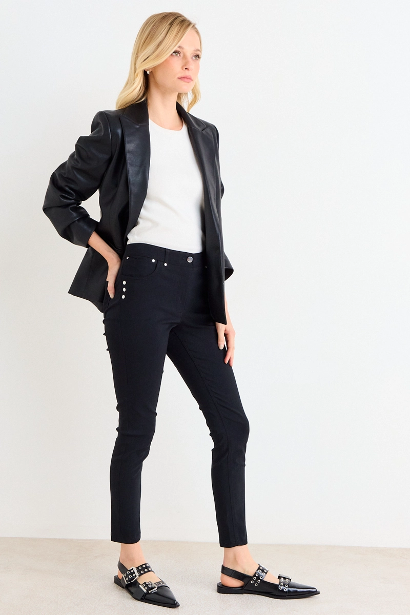 PANTALON LISO NEGRO MUJER ASH - 5