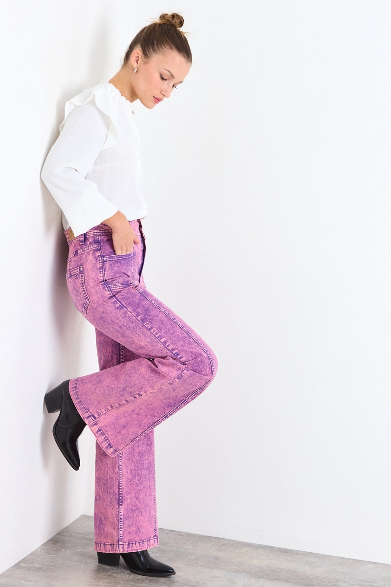 JEANS LISO MORADO MUJER IO - 5