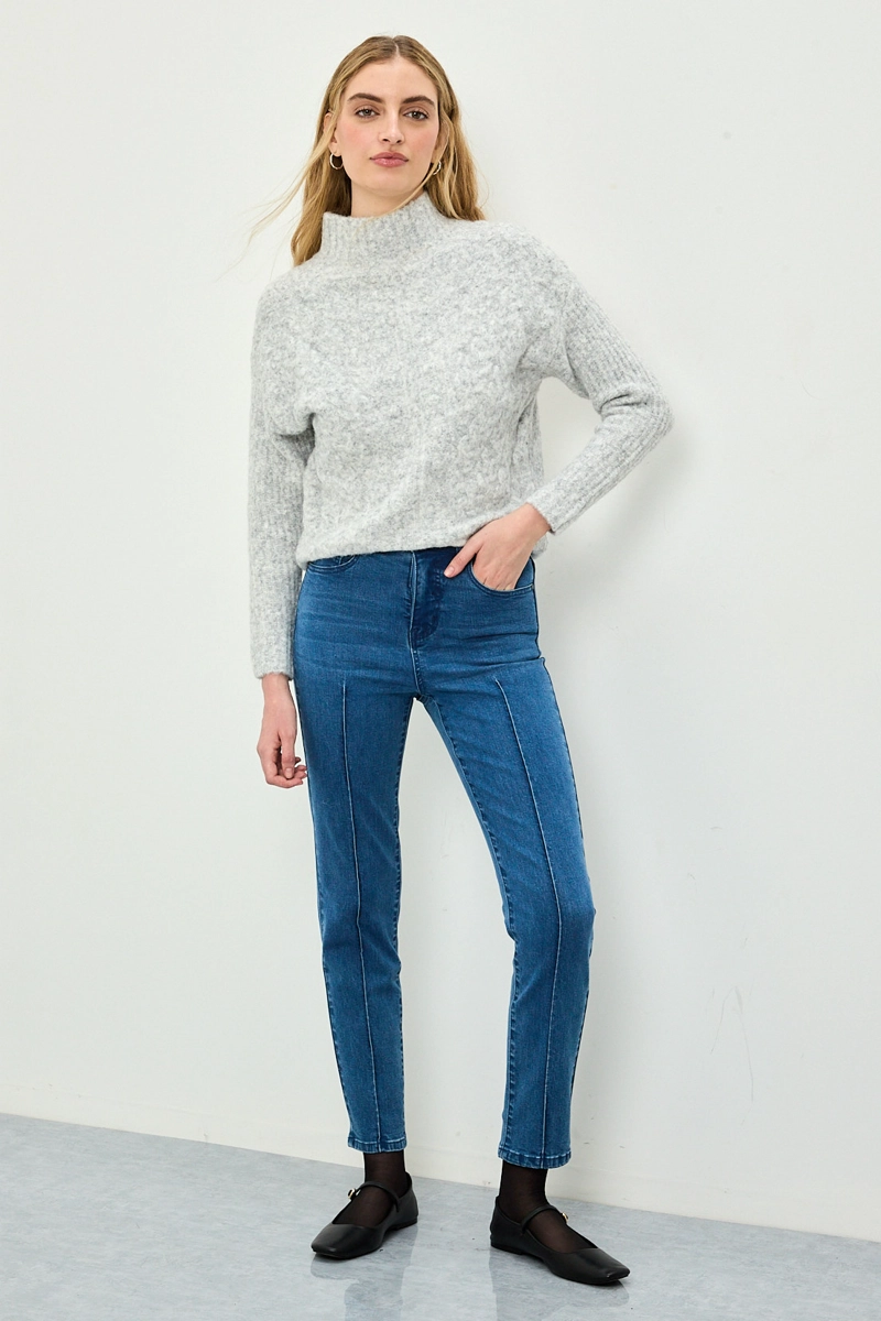 JEANS LISO CELESTE MUJER IO - 1