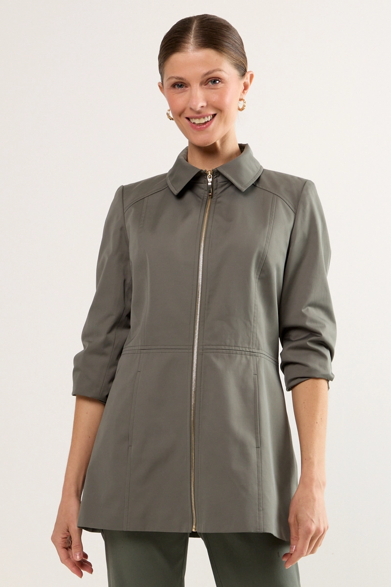 TRENCH OLIVA GRISACEO MUJER MAGRIFFE - 1