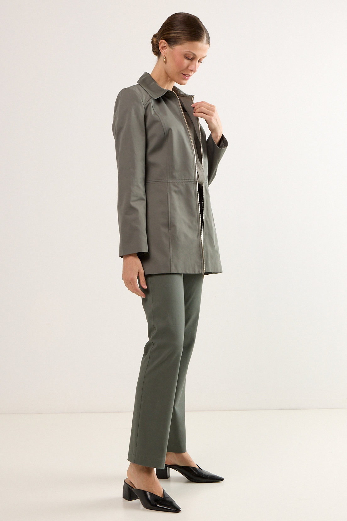 TRENCH OLIVA GRISACEO MUJER MAGRIFFE - 5