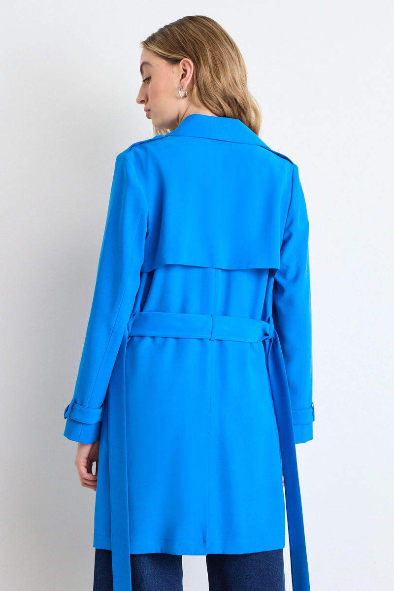 TRENCH LISO AZULINO MUJER IO - 3