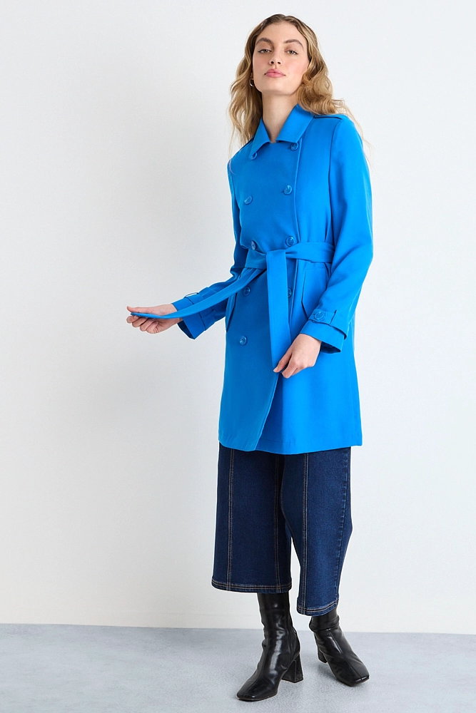 TRENCH LISO AZULINO MUJER IO - 4