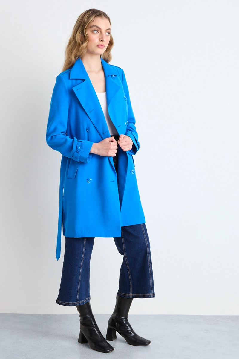 TRENCH LISO AZULINO MUJER IO - 5
