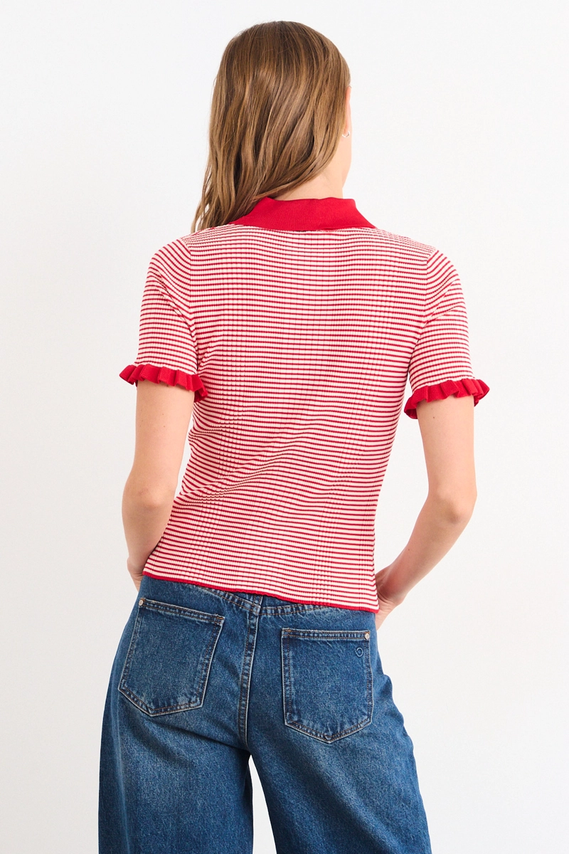 POLERA MANGA CORTA ROJO MUJER IO - 3