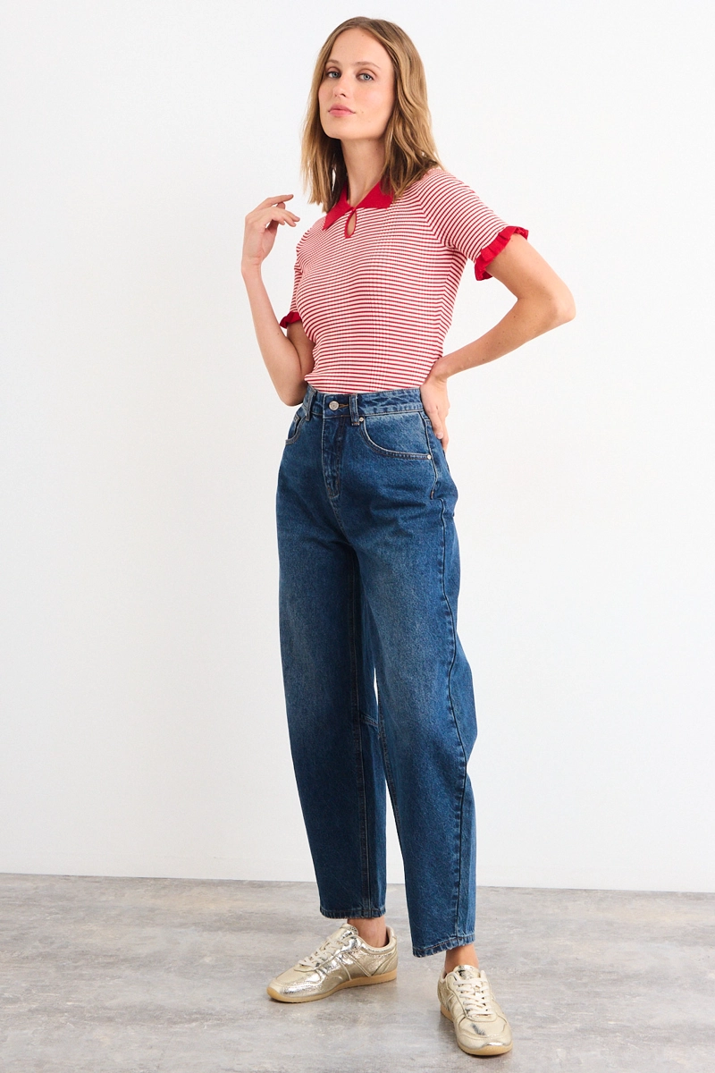 POLERA MANGA CORTA ROJO MUJER IO - 5