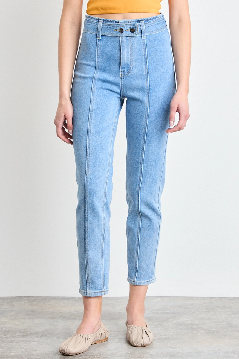 JEANS LISO CELESTE MUJER IO - 3