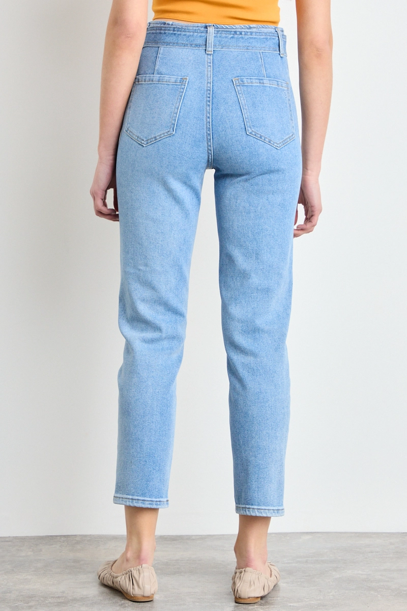 JEANS LISO CELESTE MUJER IO - 4