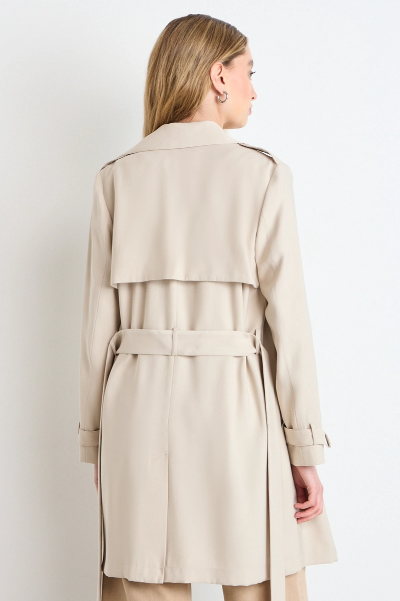 TRENCH LISO BEIGE MUJER IO - 3
