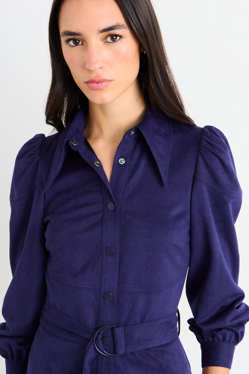 VESTIDO LISO AZUL MUJER IO - 2