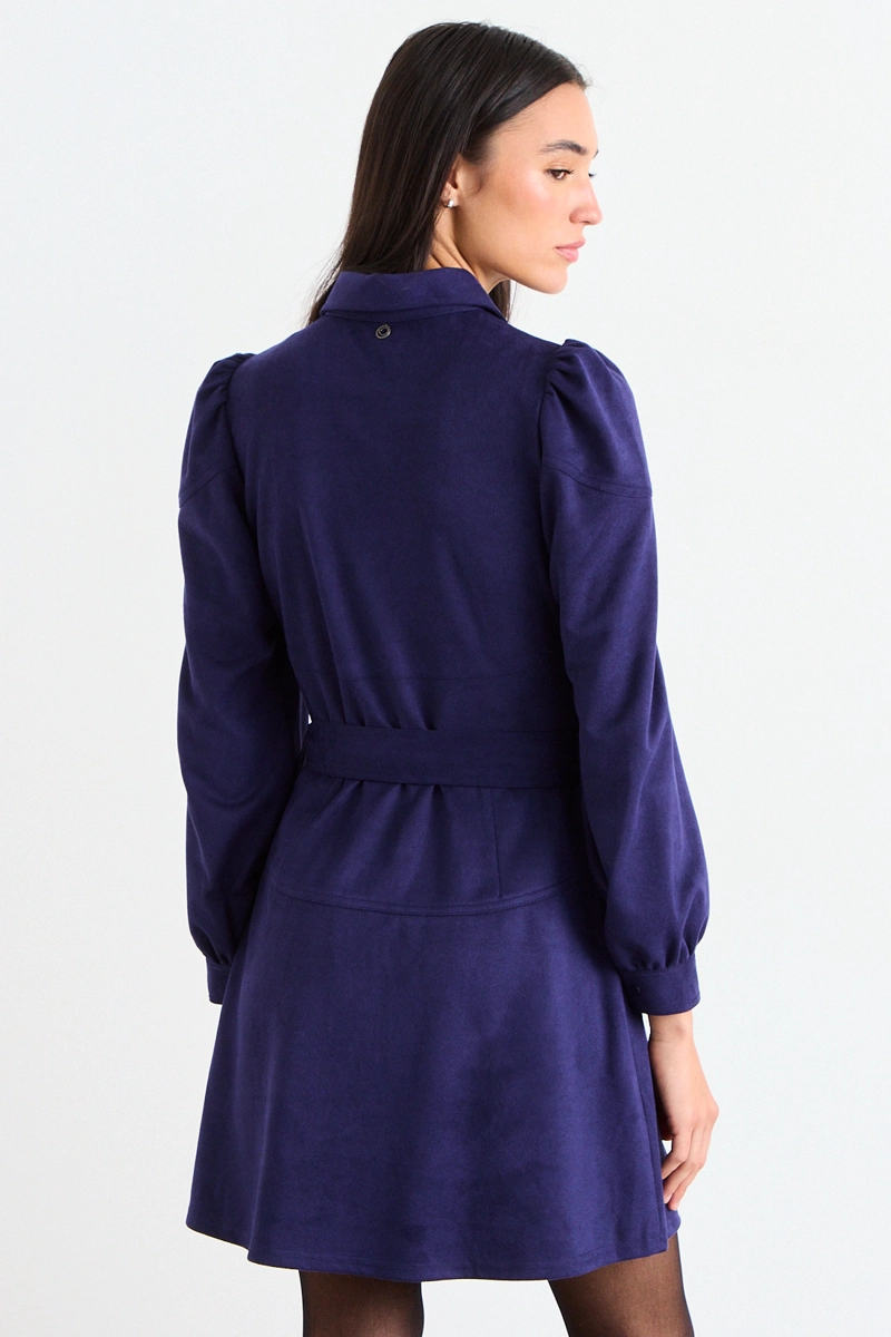 VESTIDO LISO AZUL MUJER IO - 3