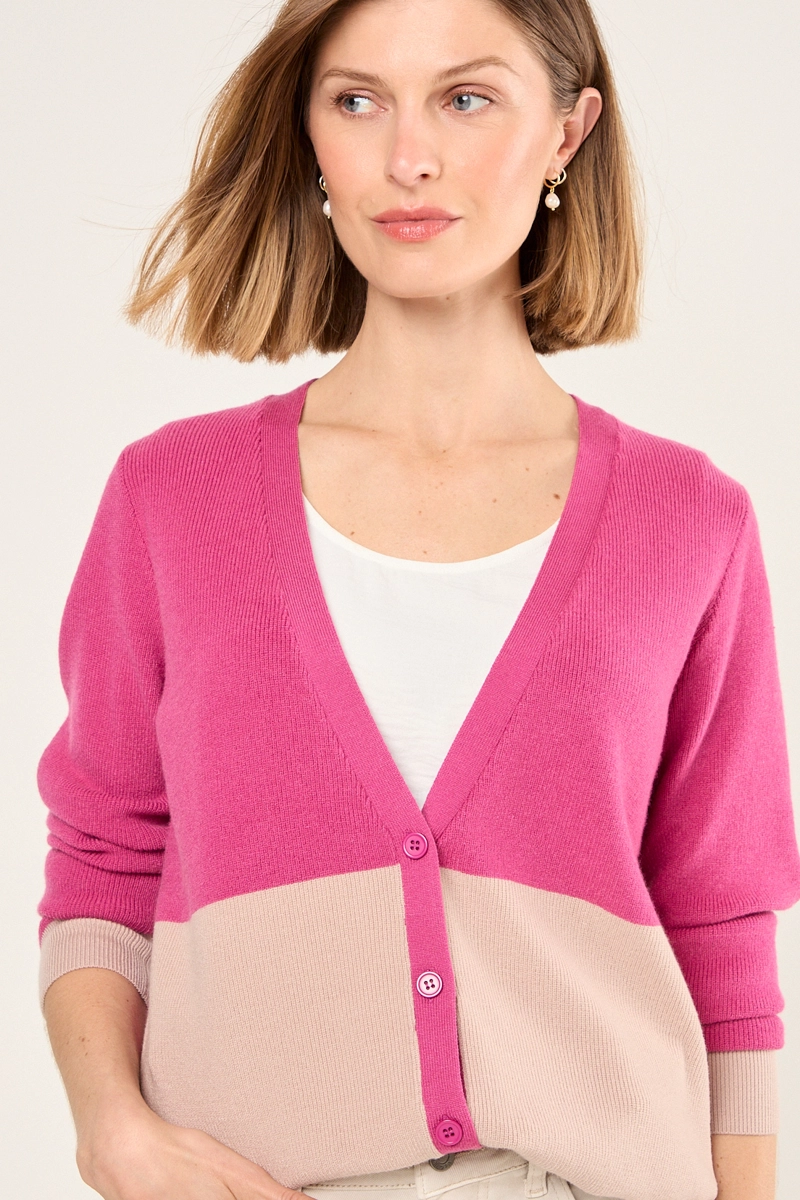 CHALECO FANTASIA BEIGE/ROSADO MUJER MAGRIFFE - 2
