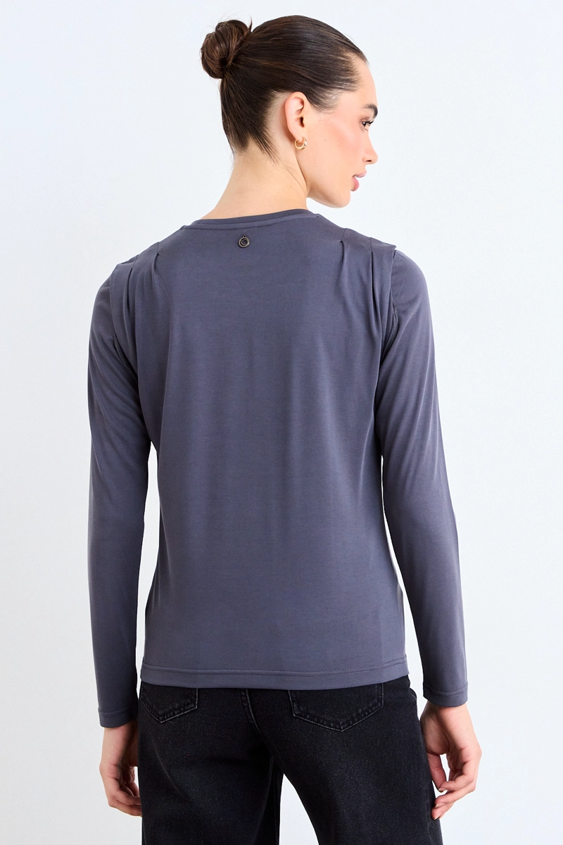 POLERA ESTAMPADA GRIS MUJER IO - 3