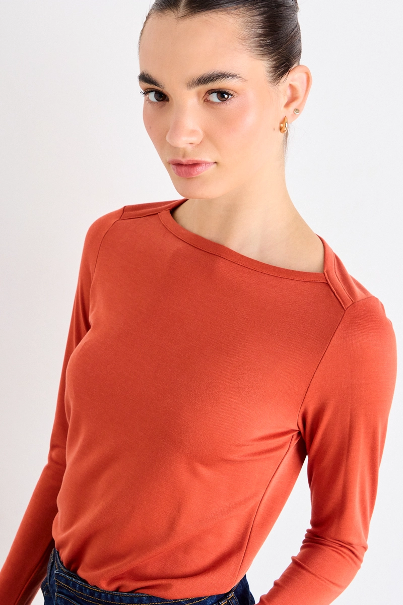 POLERA LISA NARANJO MUJER IO - 2