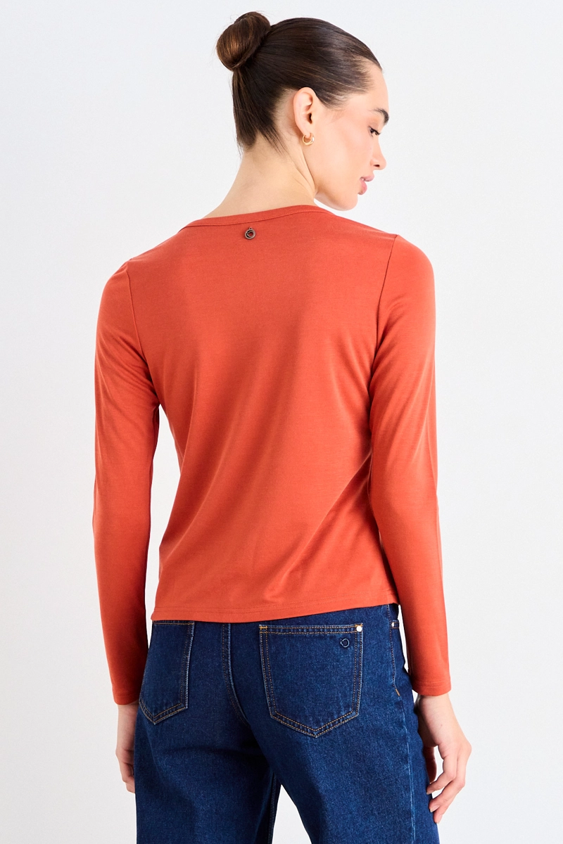 POLERA LISA NARANJO MUJER IO - 3