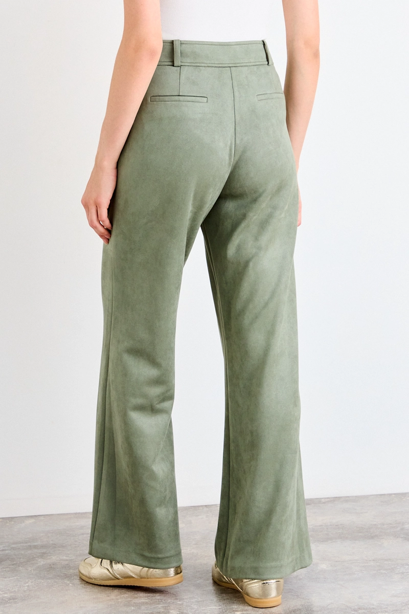 PANTALON LISO VERDE OLIVA MUJER IO - 4