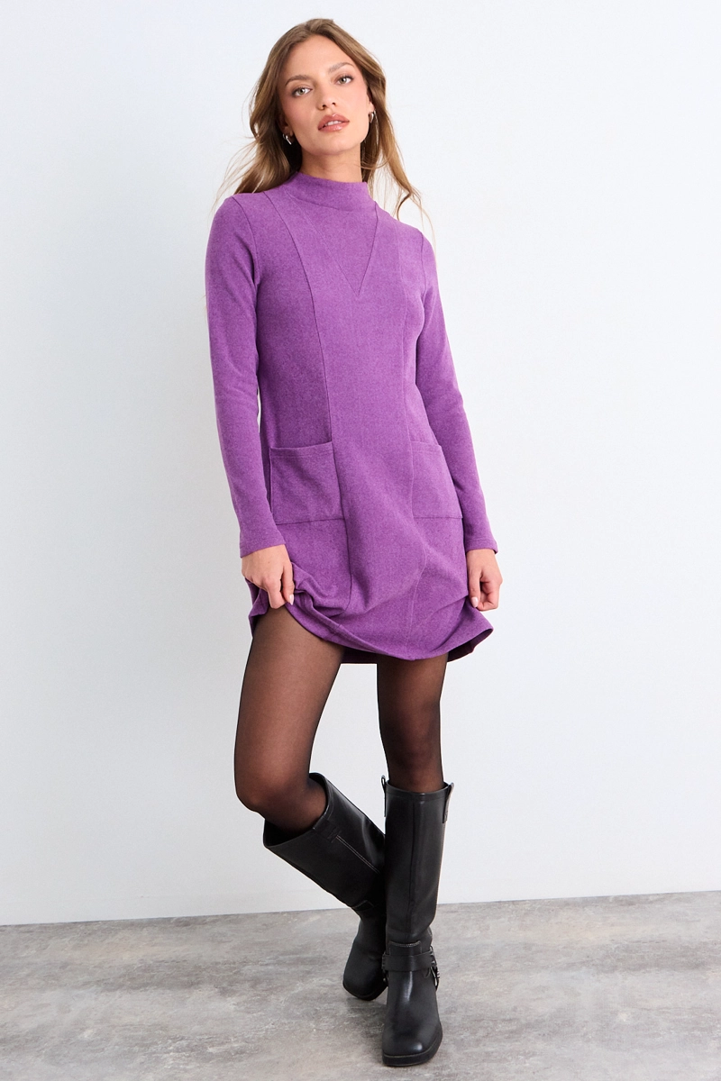 VESTIDO LISO MORADO MUJER IO - 4