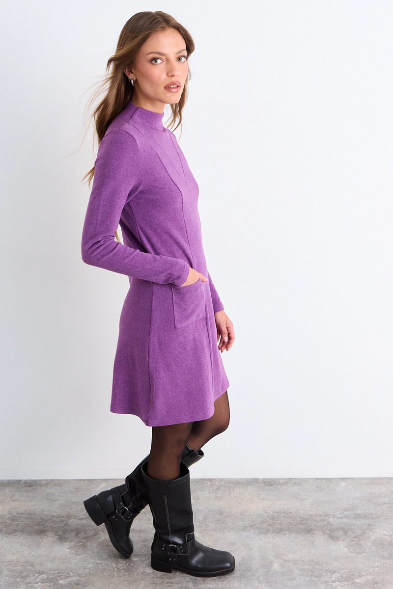 VESTIDO LISO MORADO MUJER IO - 5